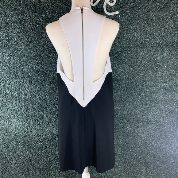 Alice + Olivia Black & White V Neck Mini Dress - Picture 5 of 9